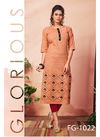 Orange Colour FG Krisha Vol-8 Traditional Wear Pure Khadi Cotton Kurti With Designer Hand Work 1022